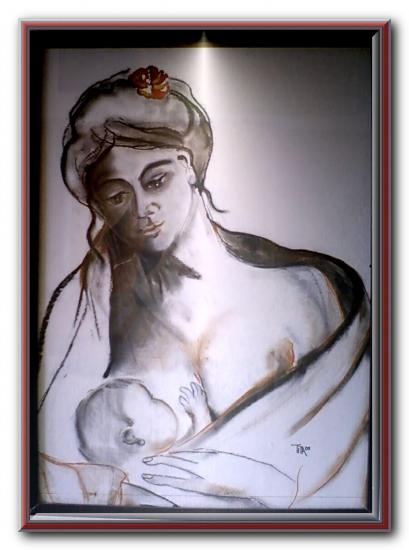 Etude de Vierge à l'enfant